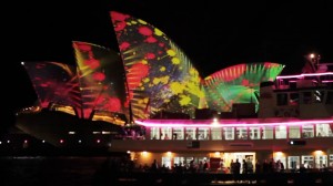 Figure 2 - Sydney Opera House as screen at Vivid 2014. Video Design by 59 productions. Image courtesy of 59 productions, used with permission.